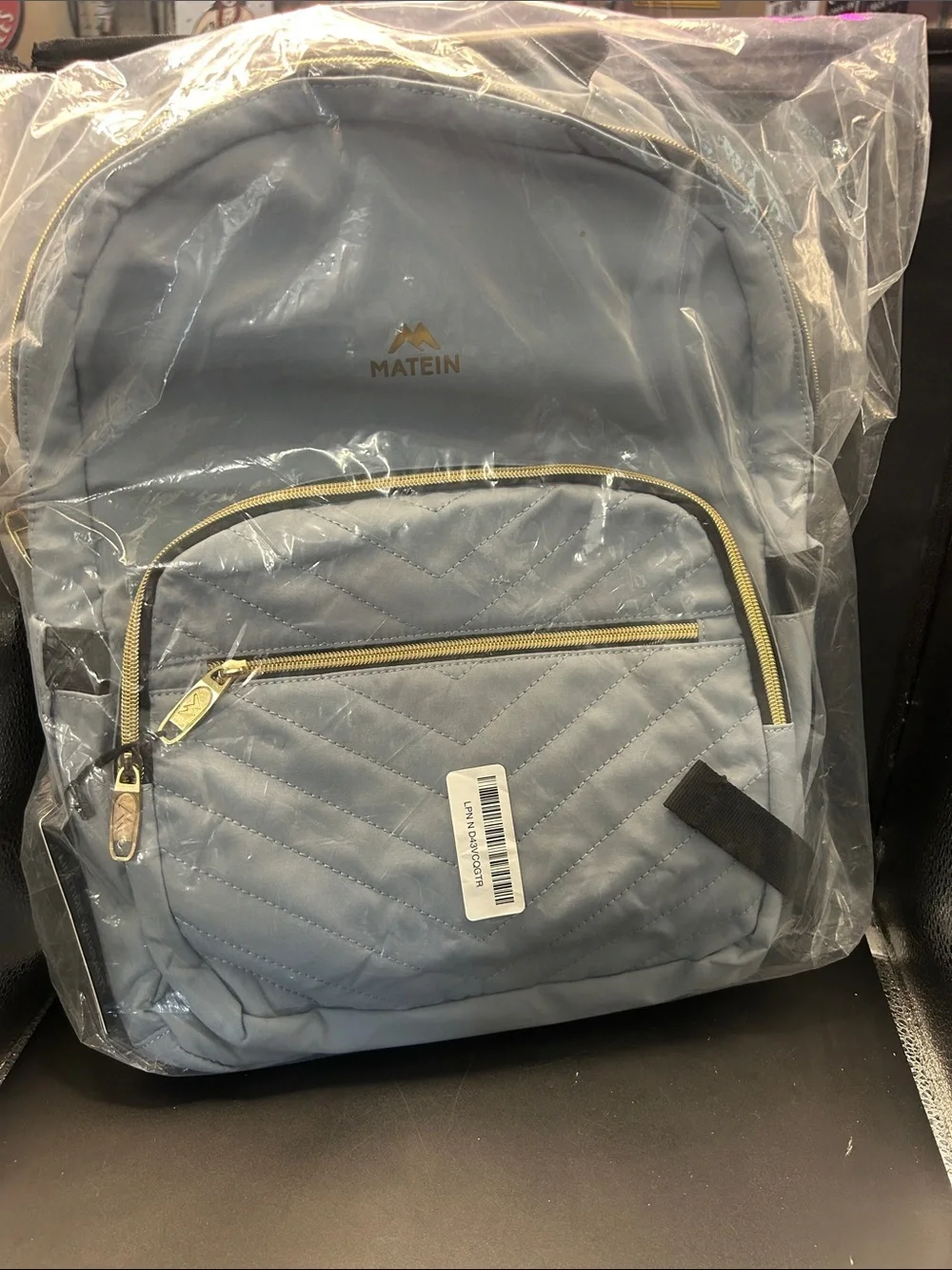 MATEIN Light Blue Quilted Laptop Backpack